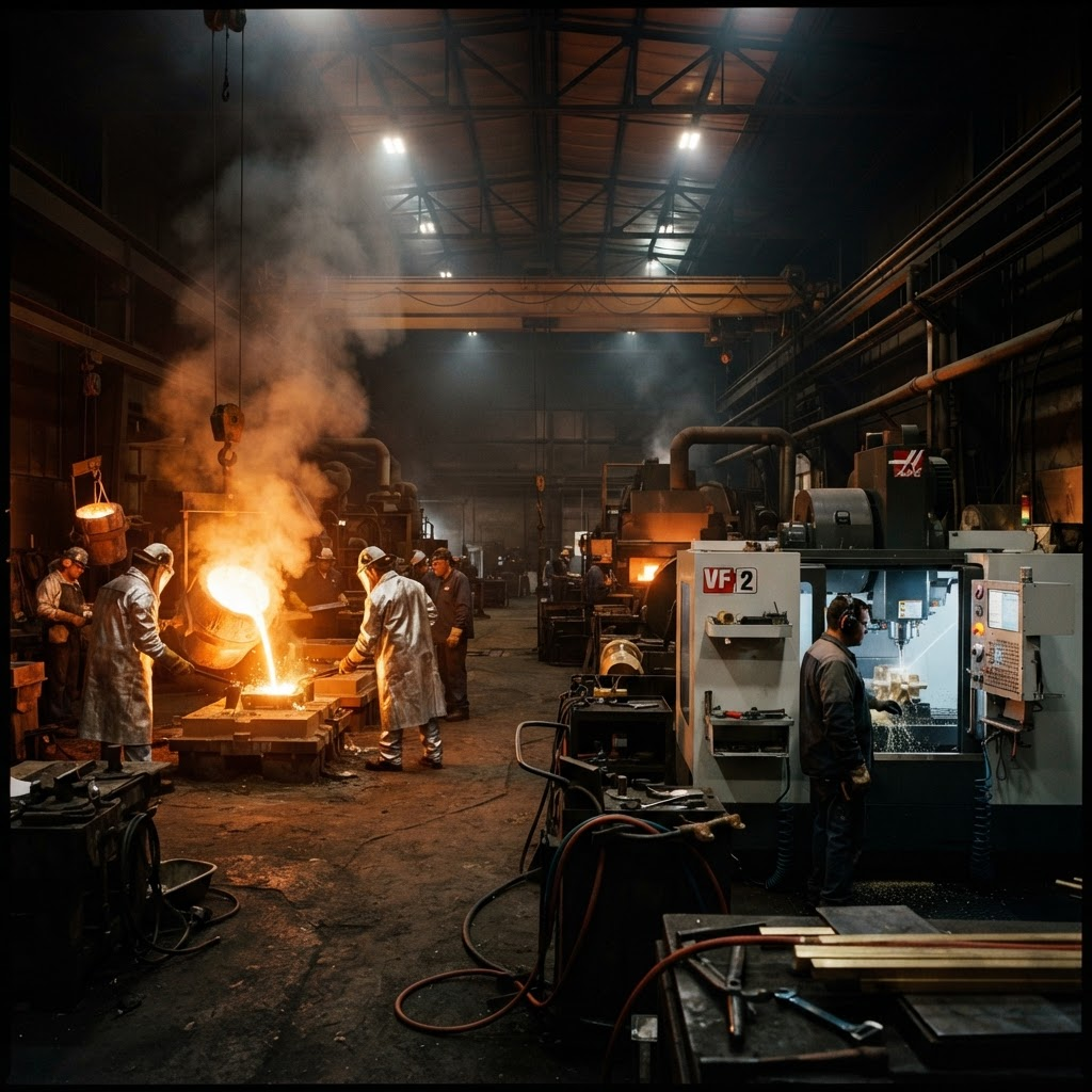 State Brass foundry and machine shop at work